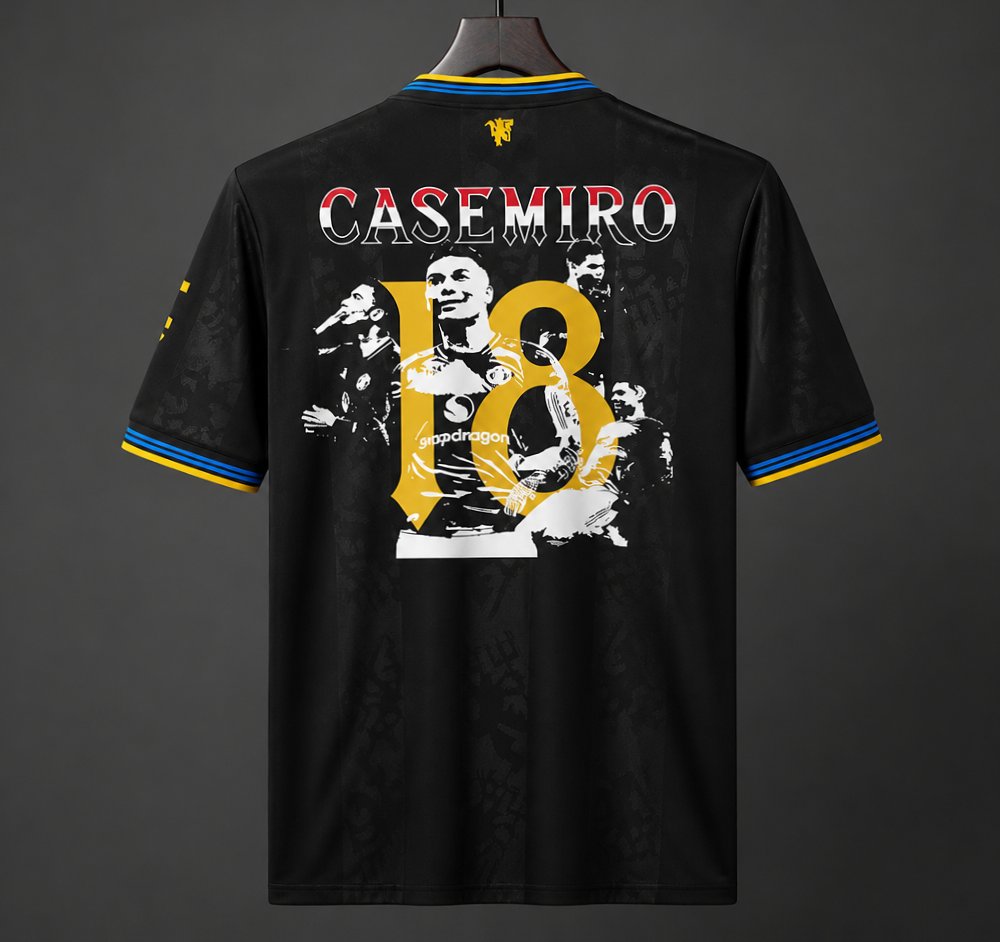 2026-27 Manchester United Third away with Casemiro Special Edition Print Black S-4XL