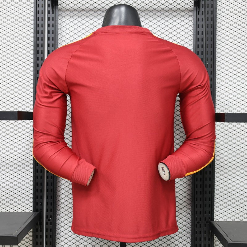 2026-27 AS Roma Home Deep Red Vintage Remake  Long Sleeve Player S-2XL