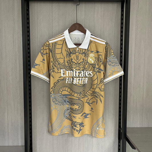 23-24 Real Madrid Édition Spéciale Dragon Chinois Jaune S-XXL