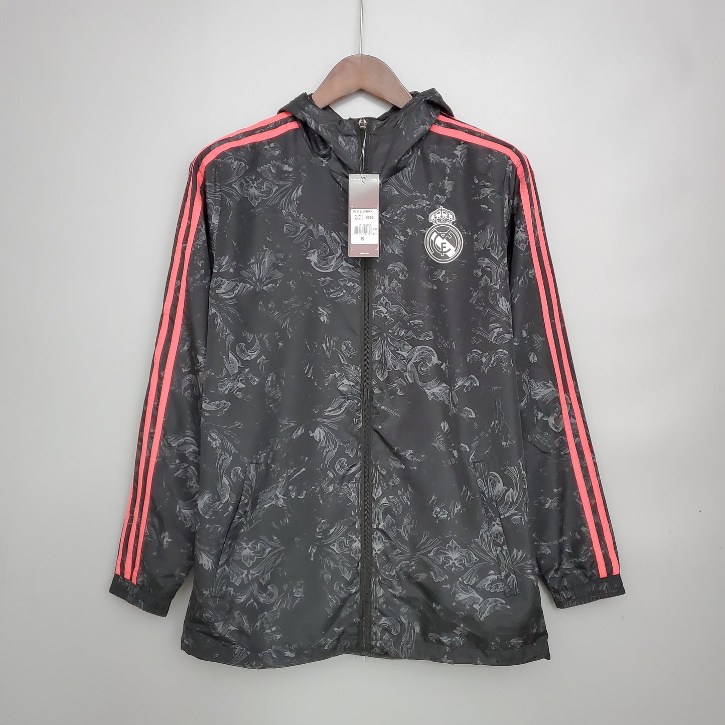 2021-22 Real Madrid Black Pattern Windbreaker